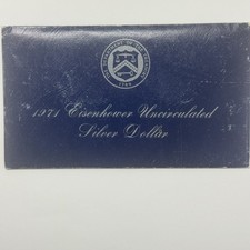 1971 S Eisenhower Uncirculated 40% Silver Dollar Blue Pack Ike Coin