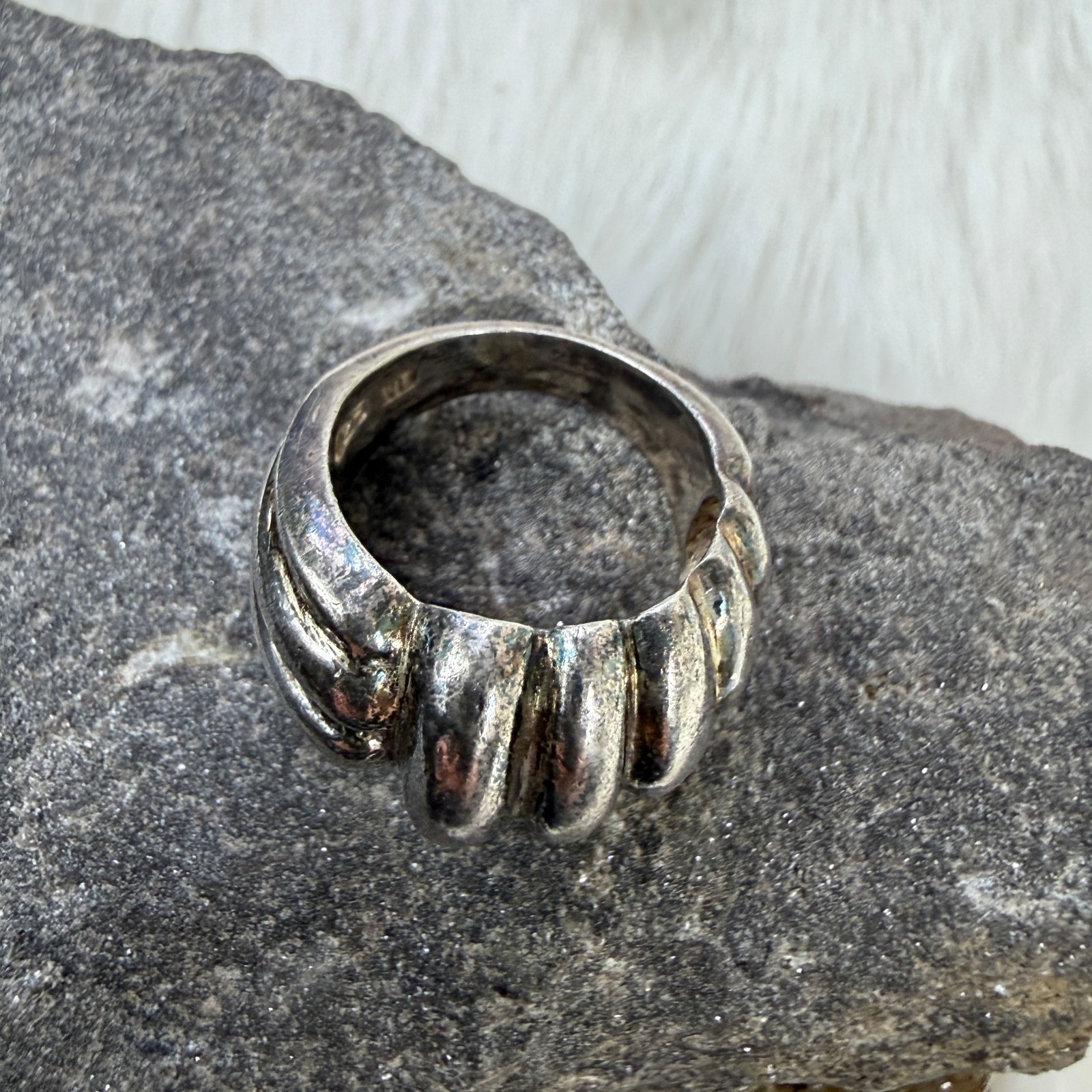 Sterling Silver Chunky Statement Ring Size 6 925 … - image 8