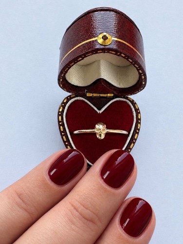 Anello oro 9 kt memento mori teschio stile antico misura O 1/2 prezzo ebay