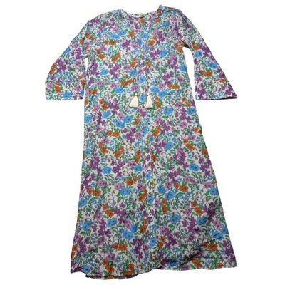 Roller Rabbit Blomst Chahna Long Kurta Floral Tassel Tunic Dress Medium NEW