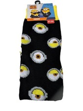 Despicable Me 4 Novelty Crew Socks 1 Pair Multicolor Shoe 6 1/2-12