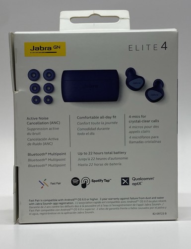 Auriculares internos Jabra Elite 4 True Wireless con cancelación de ruido - azul marino - Imagen 3 de 4