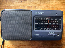 Sony ICF-490L Portable 3 Band Radio FM/MW/LW Black Telescopic Headphone- working