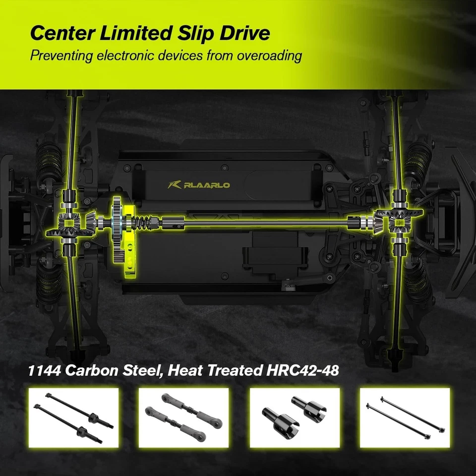 RLAARLO RC Monster Truck 1/14 - 60+ MPH, 4x4 Brushless, 3S Lipo, Todo Terreno - Image 3 of 4