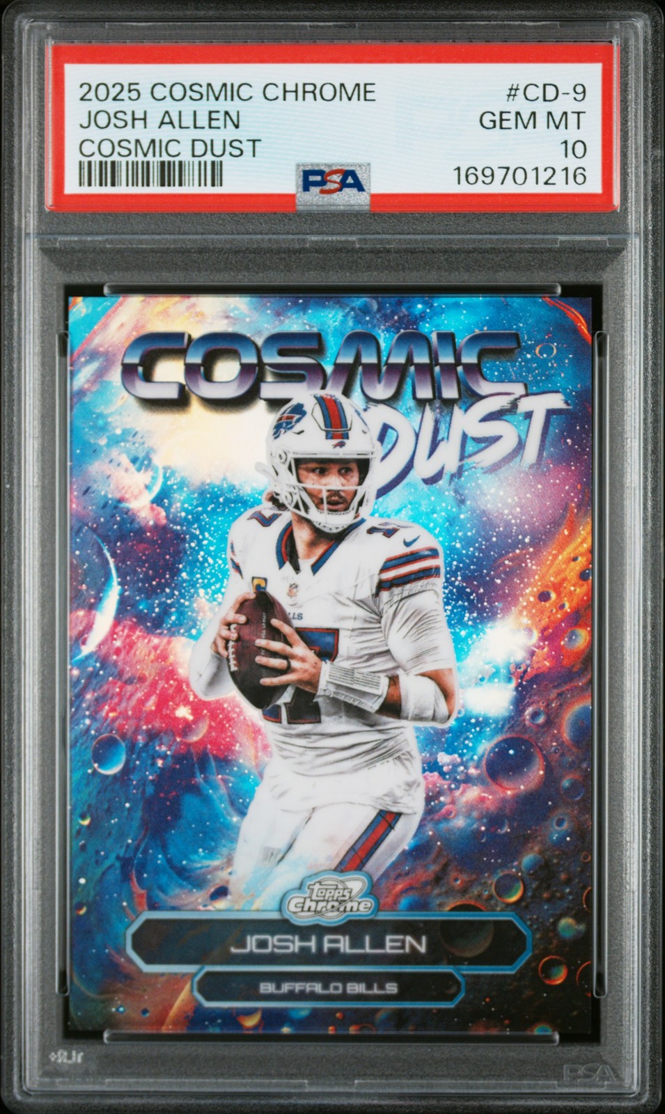 2025 TOPPS COSMIC CHROME COSMIC DUST #CD-9 JOSH ALLEN PSA 10