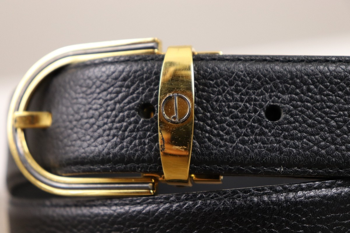 ベルト Vintage Dunhill gold buckle leather belt Dunhill Gold Logo Reversible Leather Belt - Lucky Vintage