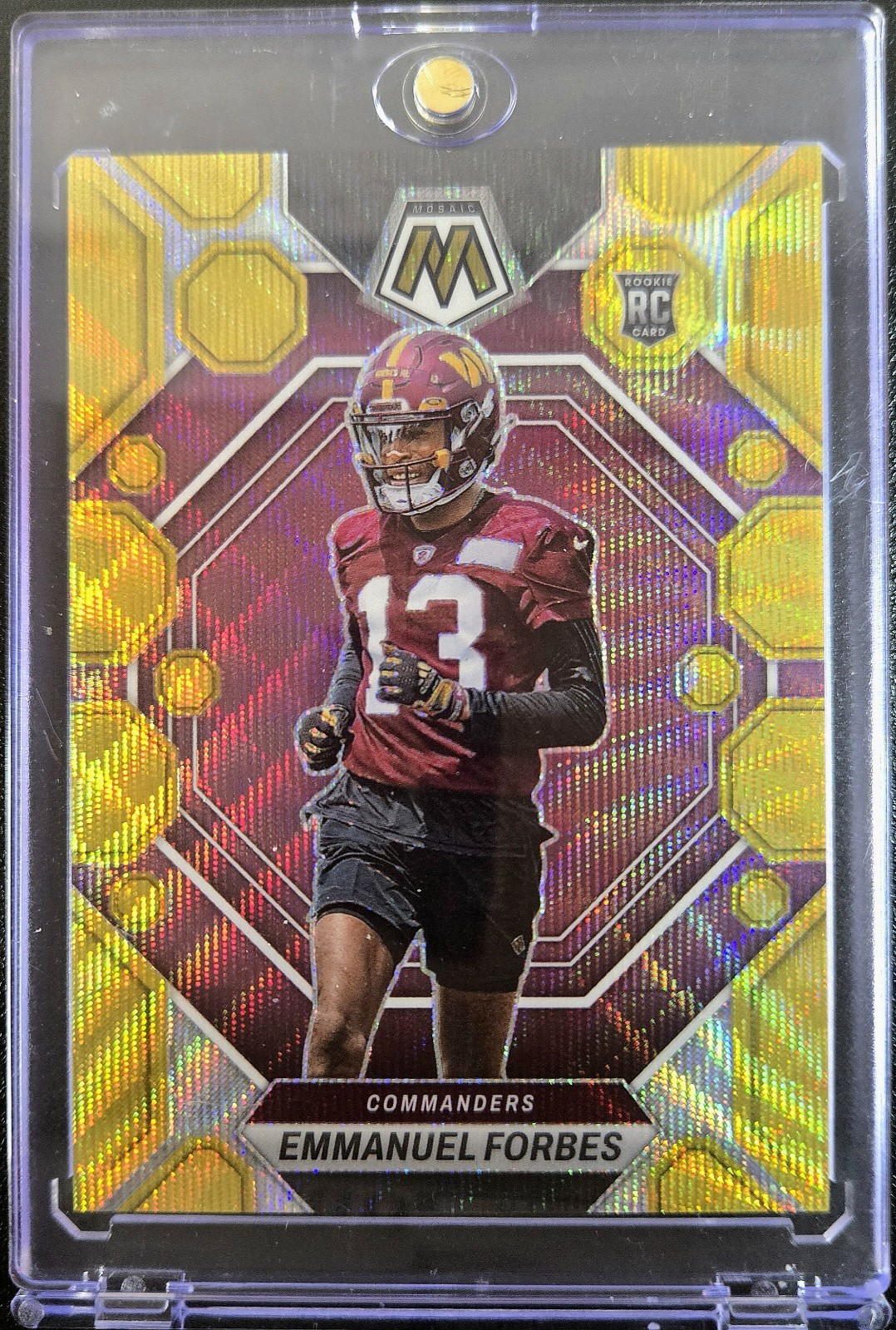 Emmanuel Forbes Gold Wave /17 RC 2023 Panini Mosaic #319 Commanders