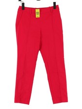 Zara Basic Women's Trousers UK 6 Red Cotton with Elastane, Polyester Chino