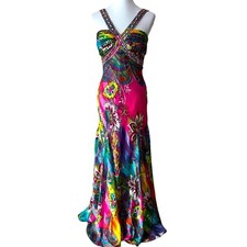 Vintage Formal Dress Small Gown Y2K Fairy Tropical long Boho Beaded Cruise Maxi