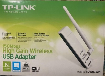 TP-LINK 150Mbps High Gain Wireless USB Adapter TL-WN722N, Factory Sealed