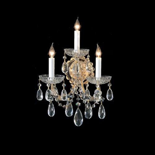 Crystorama 4403-GD-CL-MWP Maria Theresa 3-Light Hand Cut Crystal Sconce - Picture 1 of 2