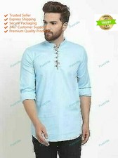 Indian Traditional Mens Shirt Long Sleeve Own Bollywood Casual Shirt Kurta