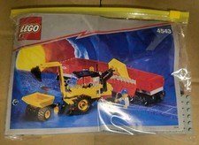 Lego 4543 Eisenbahn Niederbordwaggon + Bagger + BA komplett ohne OVP RAR!