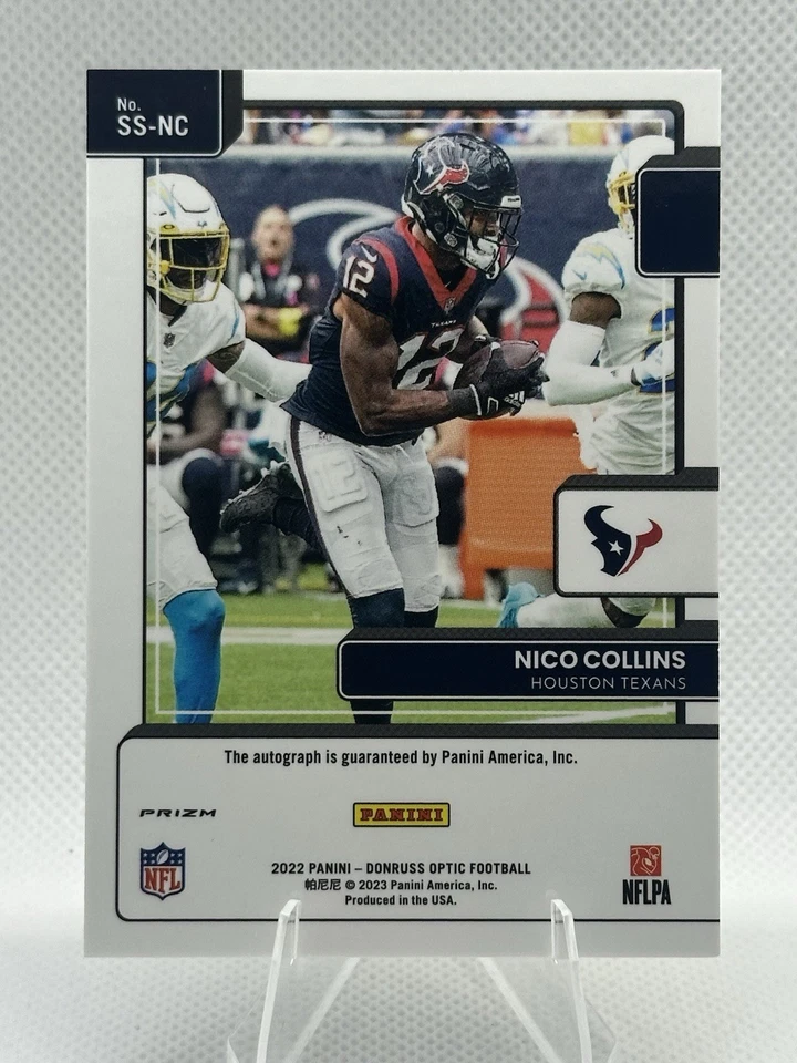 2022 Panini Donruss Optic - Signature Series Holo Nico Collins #SS-NC (AU) - Image 2 of 2