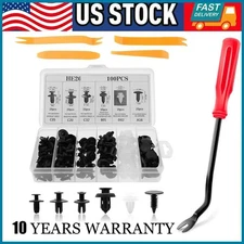 100PCS 4XTool Bumper Clips Auto Car Hole Plastic Rivets Fastener Fender Push Pin