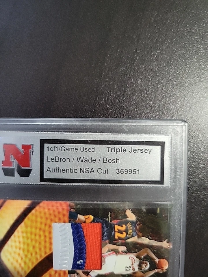 NSA Game Used Triple Jersey Lebron James/Dwyane Wade/Chris Bosh 1 of 1 - Image 3 of 3