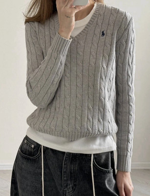 Women's XS-L/ Polo Ralph Lauren Cable Sweater GRAY