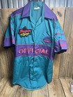 Snap On Racing Shirt Mens M TEAL BLUE IHRA Pit Crew Mechanic Button Down RJS