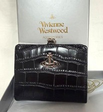 Vivienne Westwood Tri-fold Wallet Embossed Leather Black Outlet New