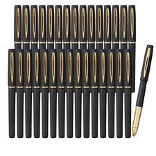 New 30 Pcs Black Gel Pens Fine Point 0.7mm Smooth Writing Fast Shipping