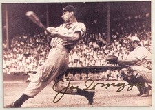 Joe Dimaggio Signed Card