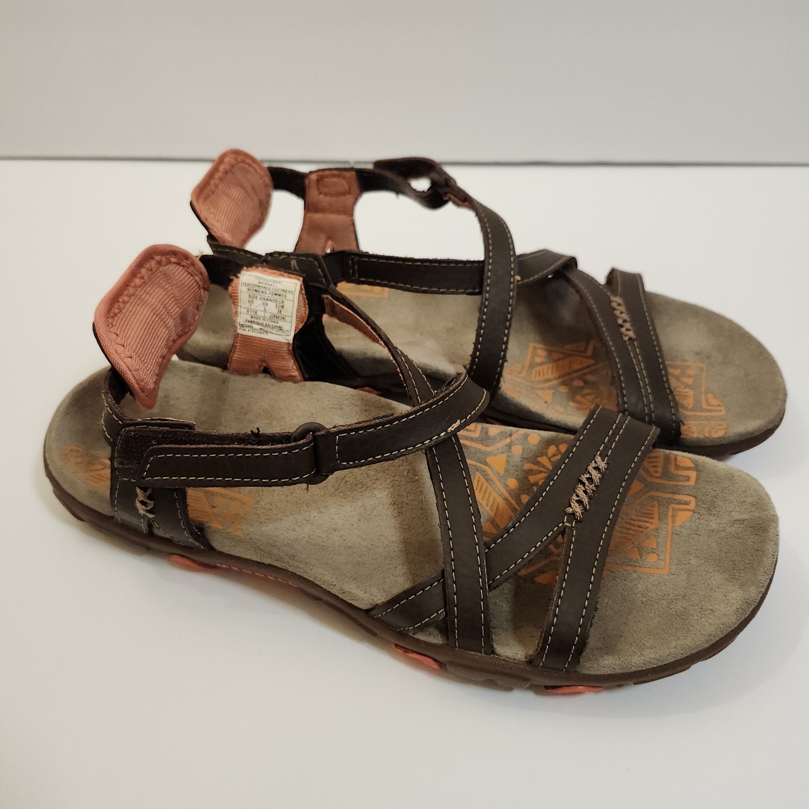 Merrell Sandspur J289634C sandalo attivo in pelle di cacao corallo taglia 7 US