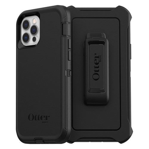 OtterBox Defender Case For iPhone 12 / 12 Pro Black W Holster Kickstand