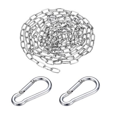 1/16'' x 6.6 ft Stainless Steel Link Chain with 2 Hook (2 m x 1.5 Mm)