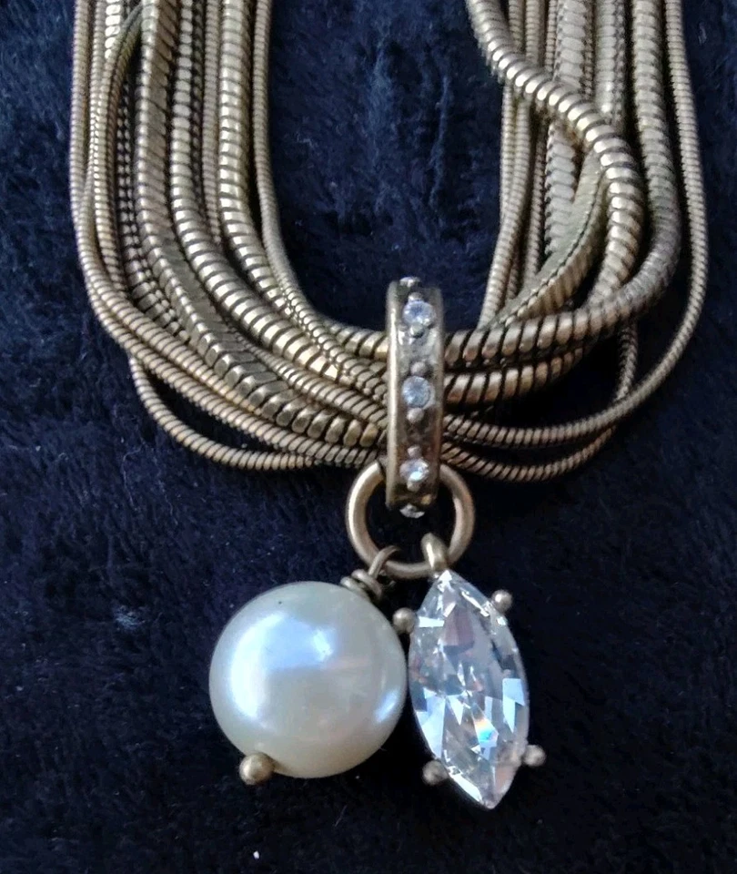 "Collar Silpada Pearl Swarovski Dreamy Details 9 hilos imitación latón 16"" 97 g" Foto 2 de 4