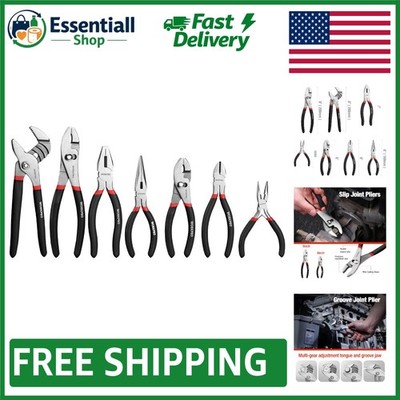 Versatile 7-Piece Pliers Set: Slip Joint, Long Nose & More for DIY Enthusiasts