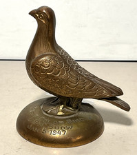 Vintage 1947 Brass "Best Color Bird" Trophy L.P.C. Show