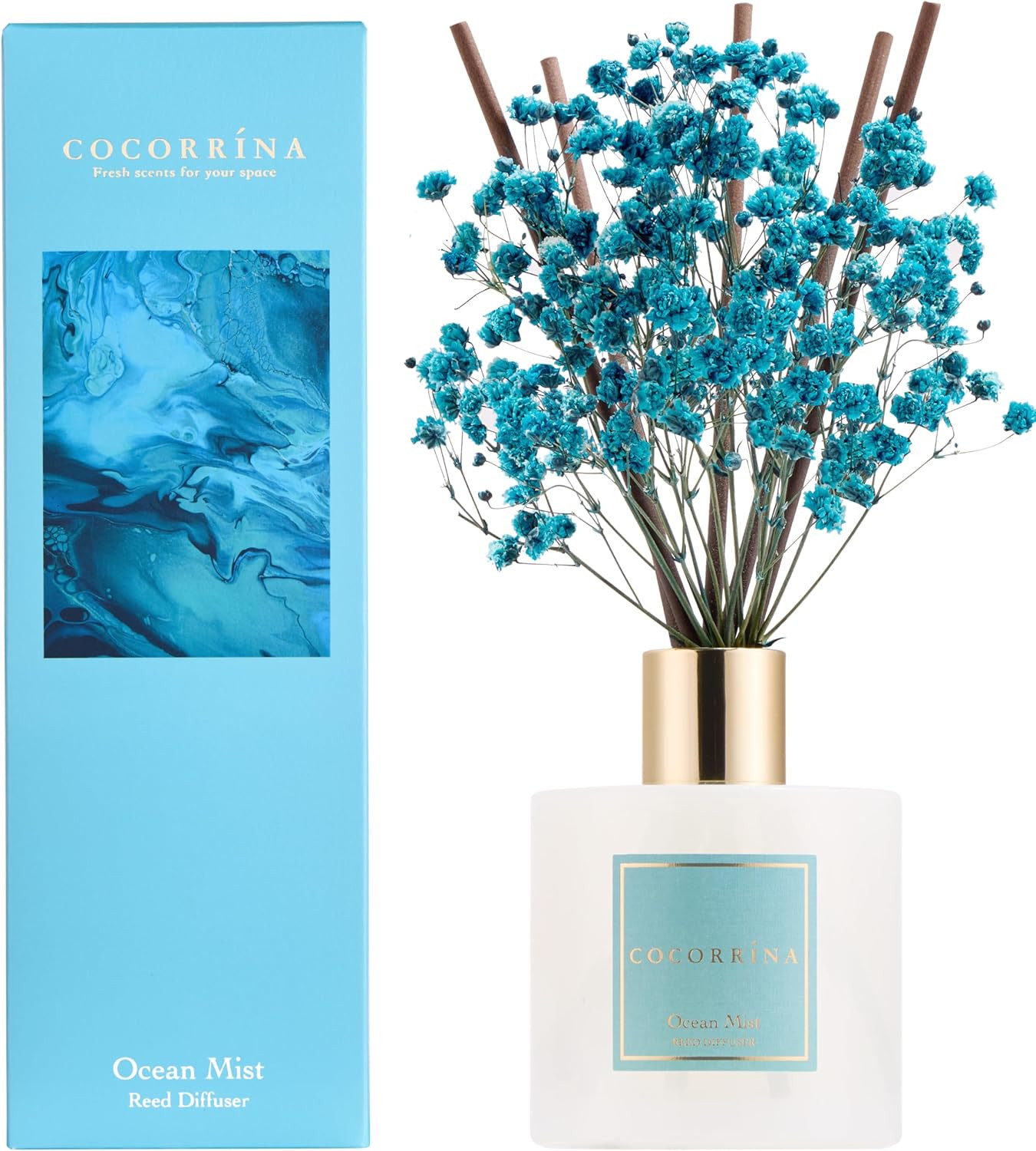 Profumatore Ambiente Ocean Mist 200ml - Arredo Olfattivo con Bastoncini Rattan