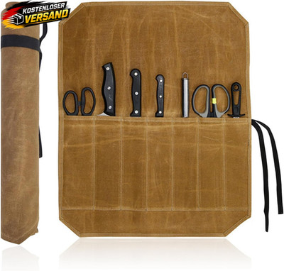 Messertasche Kochmesser, Messerrolle Mit 7 Fächern Werkzeug Rolltasche Multifunk