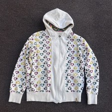 Sweat à Capuche Harajuku Lovers Femme - Ivoire Et Marine à Bandes - Taille S
