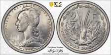 1948 French Cameroun 2 Francs PCGS MS64 Gold Shield!!!