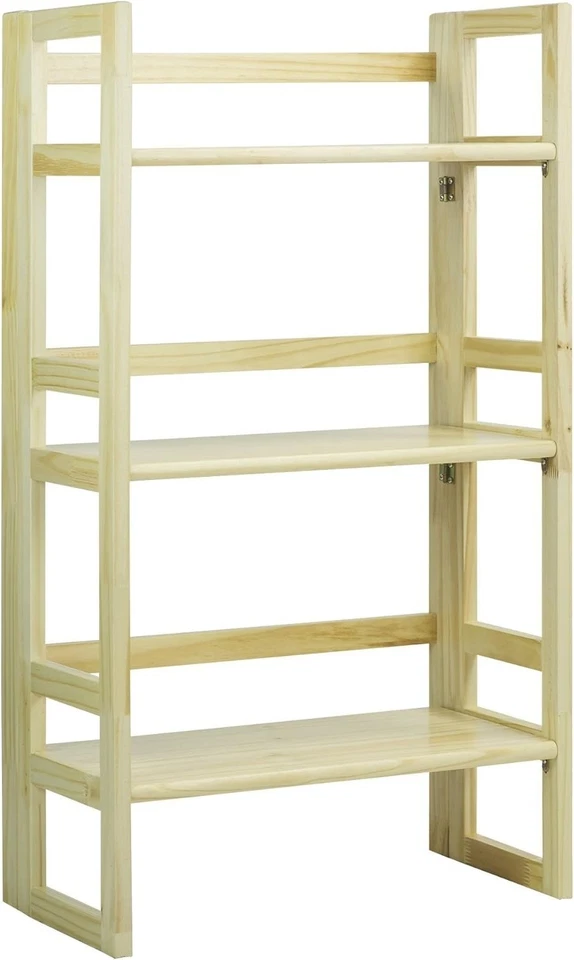3-Shelf Folding Stackable Student Bookcase (20.75" Wide)-Natural - Image 3 of 4