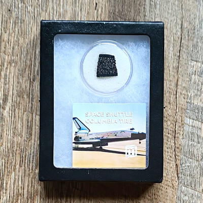 Space Shuttle Columbia Tire Collectible Display Case in Black Box