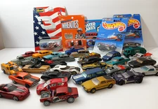 Vintage Lot of 35 Die Cast Metal Cars Tootsie Toy Goodee Matchbox Hot Wheels