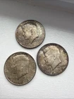 1964 Kennedy Half Dollars 90% Silver Circulated Lot Of 3