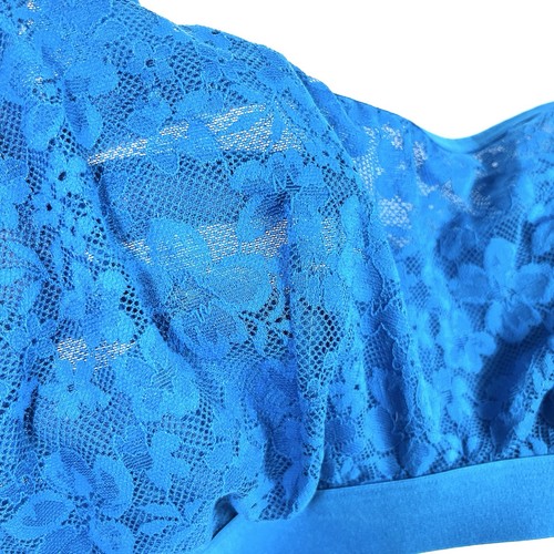 Auden Blue Lace Bralette Size XXL Lightly Lined Scoop Neck Unpadded Stretchy - Picture 3 of 8