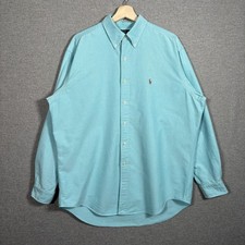 Ralph Lauren Shirt Mens 16.5 Sky Blue Yarmouth Oxford Button Down Cotton
