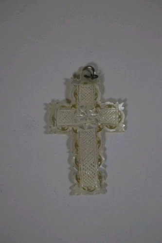 Antique Carved Mother of Pearl Cross