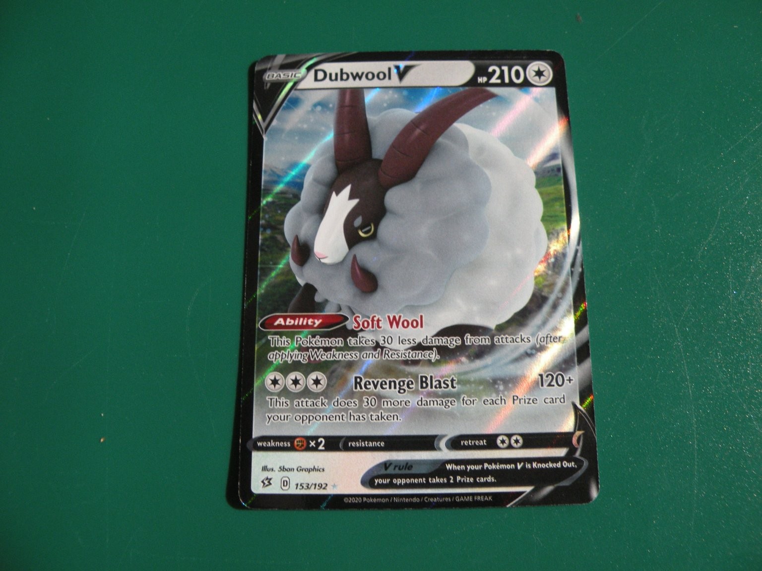 Pokemon Dubwool V 2020 Sword & Shield Rebel Clash 153/192 Holofoil