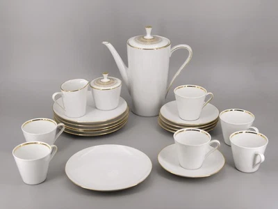 Eschenbach Kaffeeservice 5 Personen Innen-Goldrand Sonnendekor  60er Mid-Centur - Bild 1 von 4