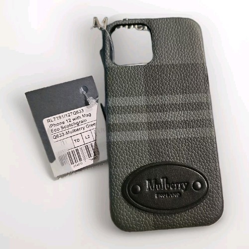 MULBERRY Apple iPhone 12 Phone Case With Mag & Box in Mulberry Green Eco Scotchg
