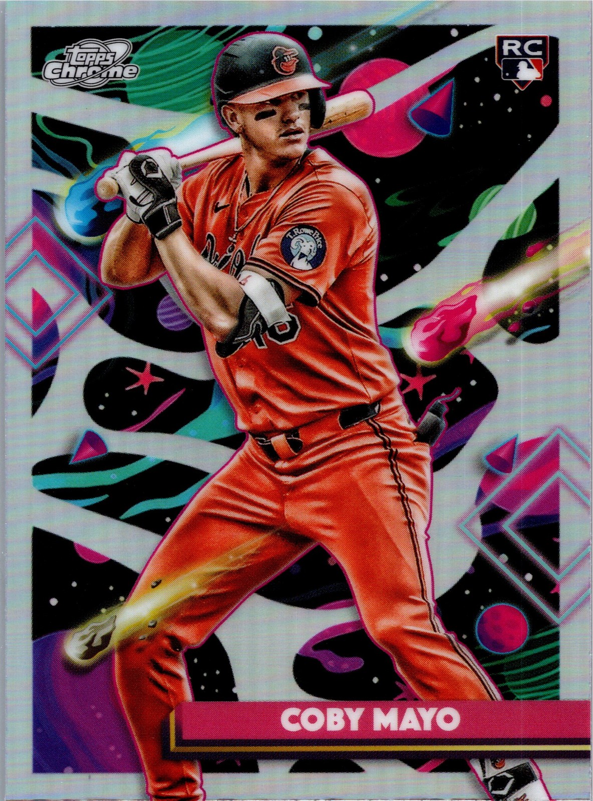 2025 Topps Chrome Cosmic #154 Coby Mayo Refractor Rookie (RC) - Orioles