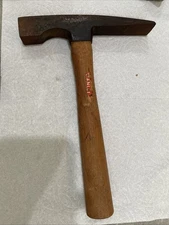 Vintage Stanley Brick Mason Hammer Hickory Handle, Nice Preowned