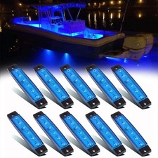 10Pcs Marine Boat 6LED Waterproof Blue Deck Courtesy  Transom Lights