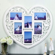 Heart Shaped Multi Picture Wall Photo Frame Collage Frames Aperture 6 Photos uk