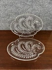 2~Vintage Federal Glass Co Hospitality Homestead Wheat Design Snack Plates